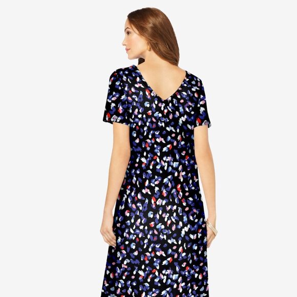 6 Dresses~ NWOT~ Roaman's Ultrasmooth® Fabric V-Neck Swing Dress - Picture 12 of 12